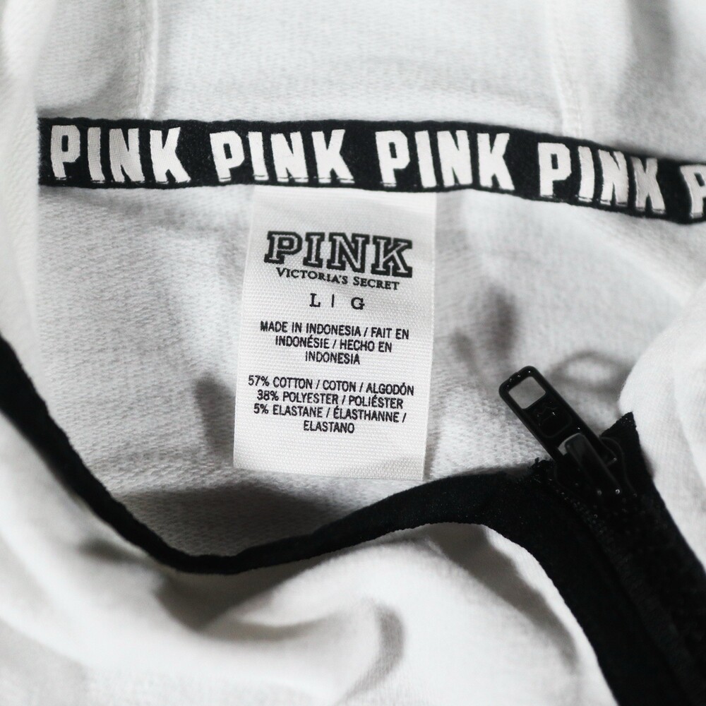 Victoria's Secret PINK White Full Zip Asymmetrical Hoodie - Picture 3 of 6